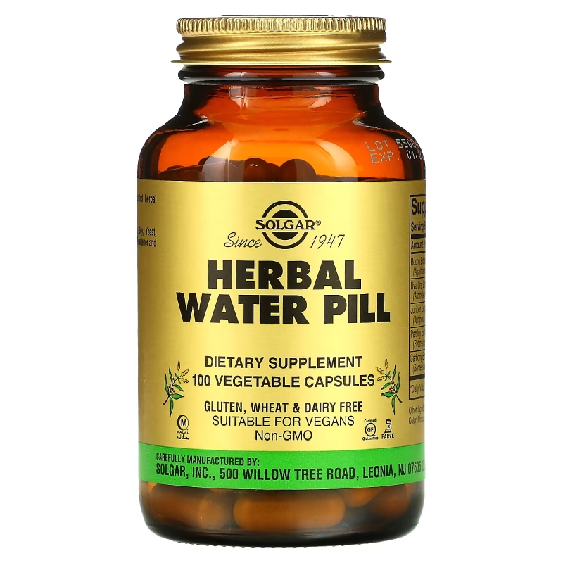 Solgar, Herbal Water Pill, 100 Vegetable Capsules