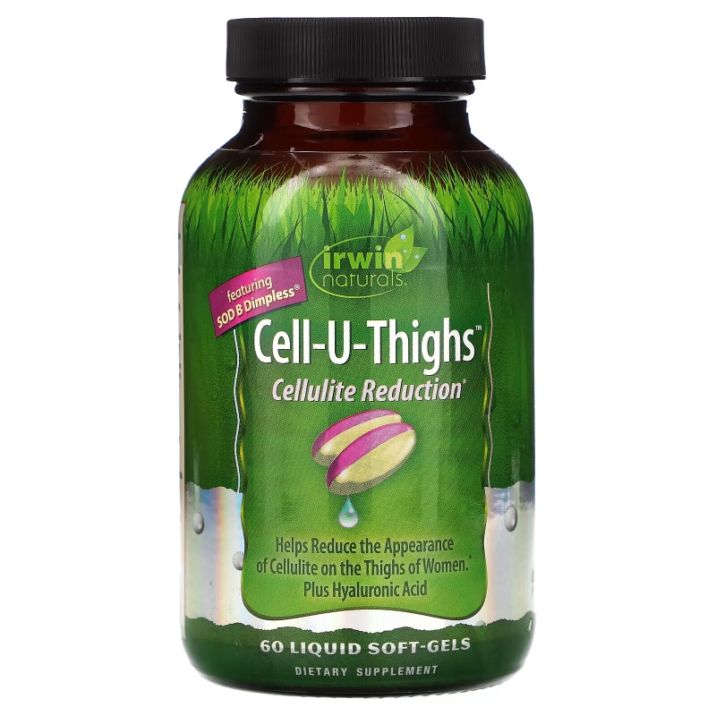 Irwin Naturals, Cell-U-Thighs, уменьшение проявлений целлюлита, 60 мягких таблеток с жидкостью