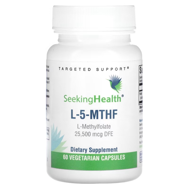 Seeking Health, L-5-MTHF, L-метилфолат, 25500 мкг DFE, 60 вегетарианских капсул