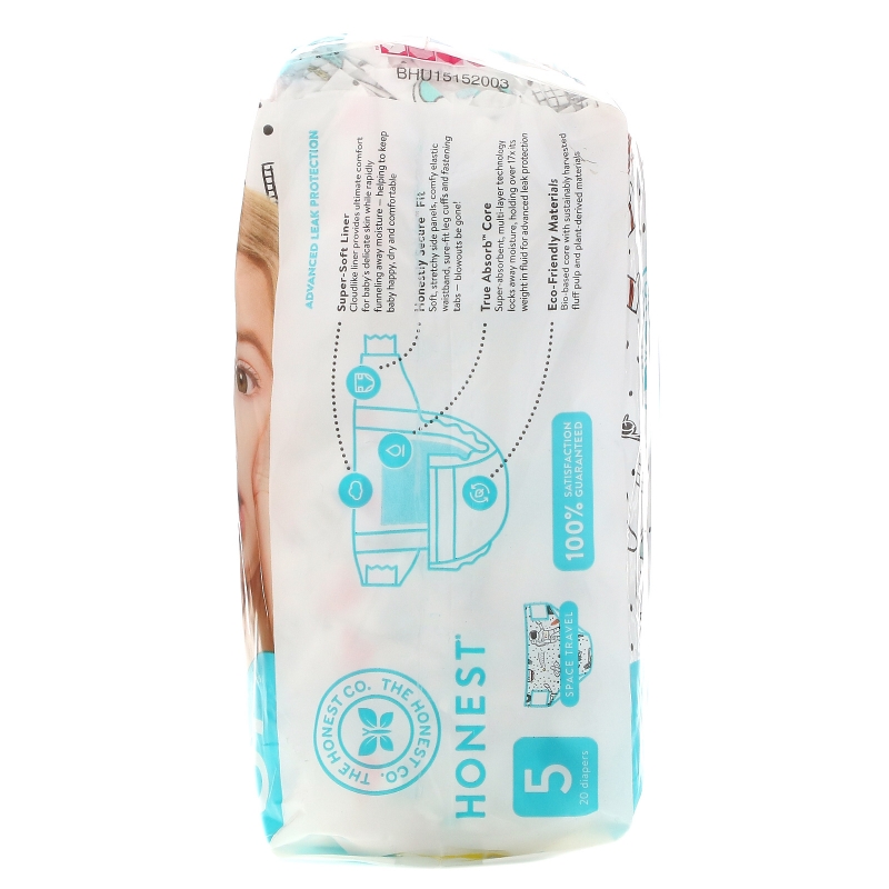 The Honest Company, Honest Diapers, Size 5,  27+ Pounds, Space Travel, 20 Diapers