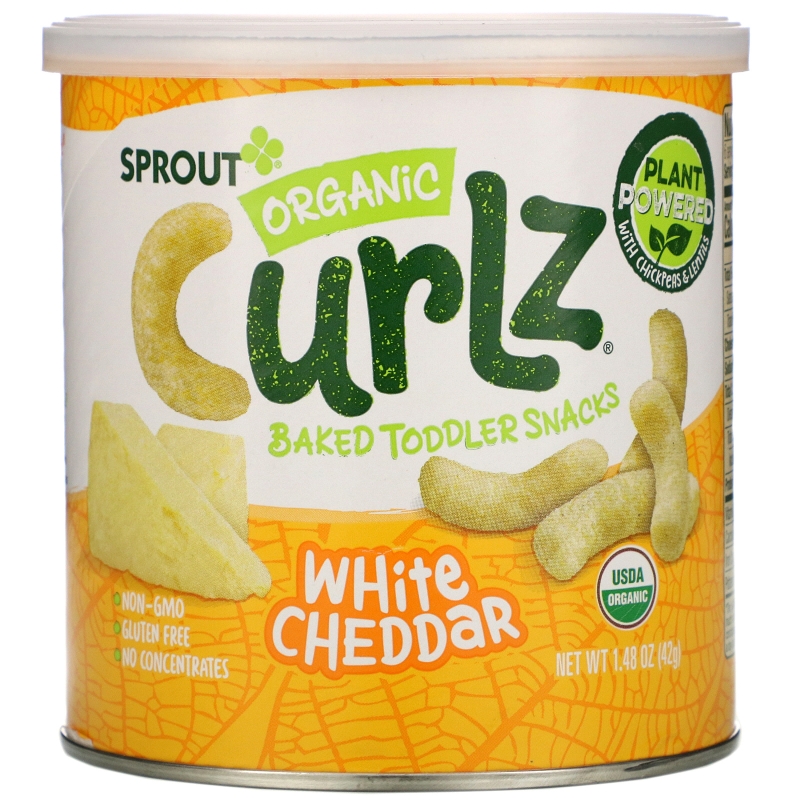 Sprout Organic, Curlz, белый чеддер, 1,48 унц. (42 г)