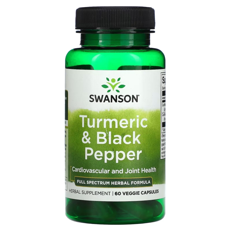 Swanson, Turmeric & Black Pepper, 60 Veggie Capsules