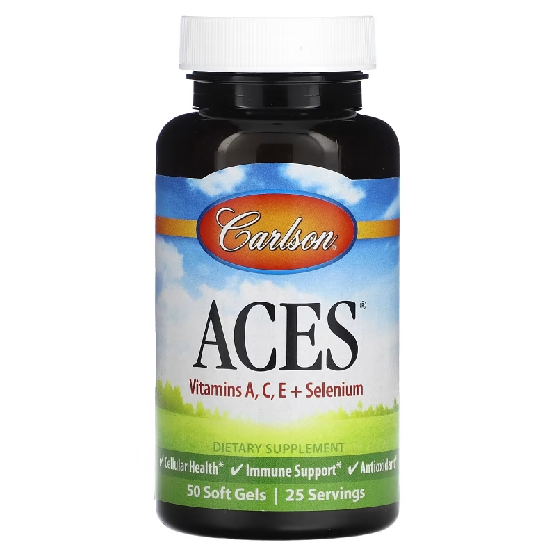 Carlson, ACES, Vitamins A, C, E + Selenium, 50 Soft Gels