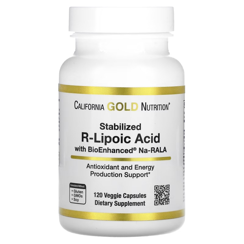 California Gold Nutrition, Stabilized R-Lipoic Acid, 120 Veggie Capsules