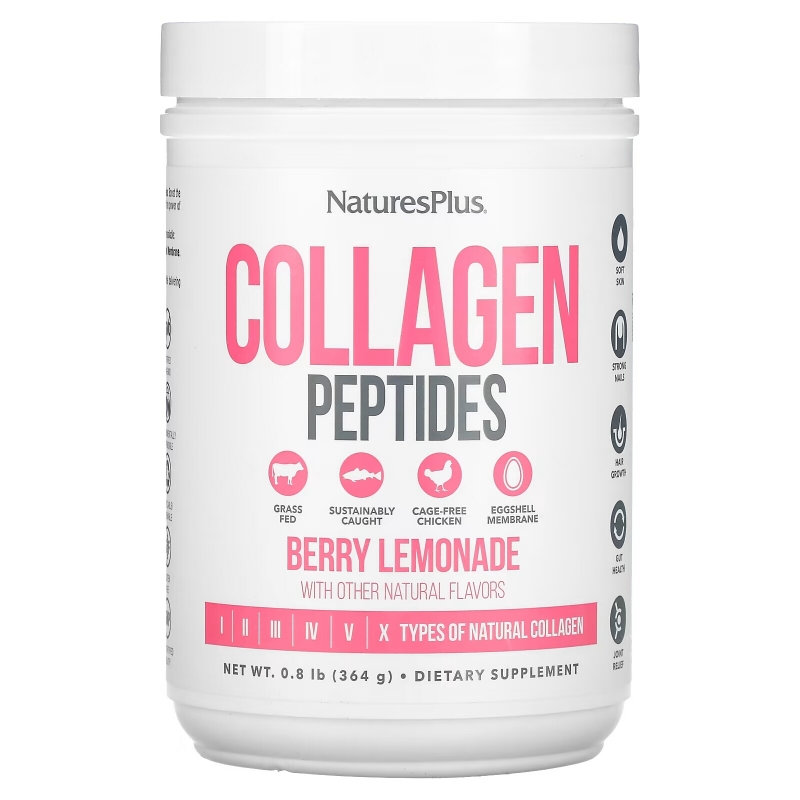 NaturesPlus, Collagen Peptides, Berry Lemonade, 0.8 lbs (364 g)